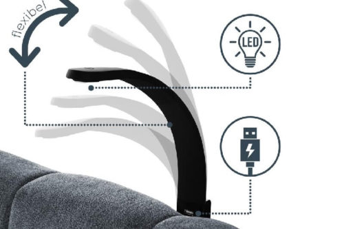 Łóżko tapicerowane z oświetleniem Muna