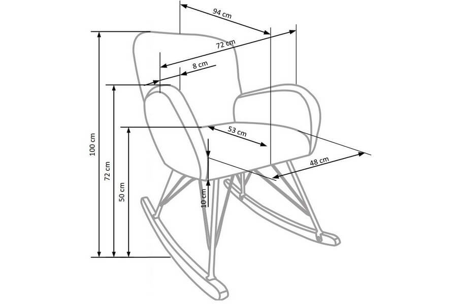 Fotel bujany Austin Halmar wymiary