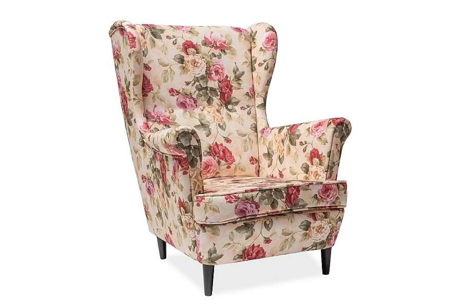 Fotel Uszak w kwiaty Lord Coral Signal