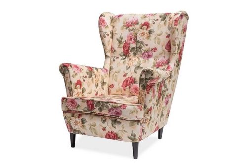 Fotel Uszak w kwiaty Lord Coral Signal