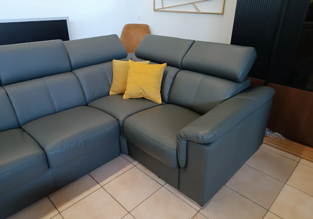 Narożnik ze skóry Grey GKI Design