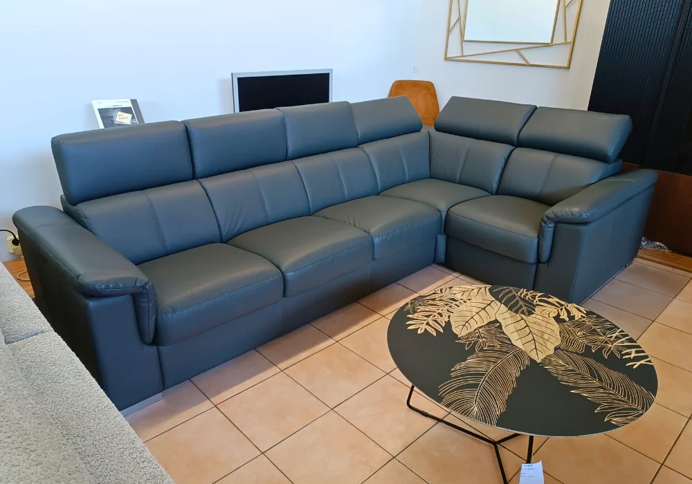 Narożnik ze skóry Grey GKI Design