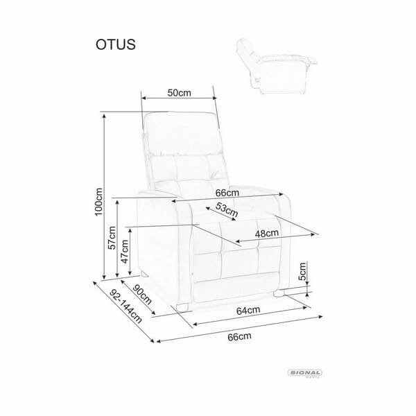 Fotel relaksacyjny Otus Signal wymiary