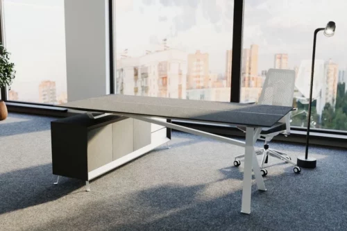 Meble gabinetowe Chevron Biale