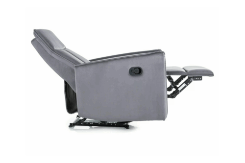 Fotel wypoczynkowy Nikos Velvet z manualną funkcją relaks