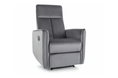 Fotel wypoczynkowy Nikos Velvet z manualną funkcją relaks