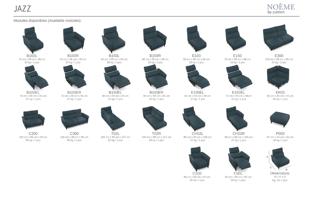 Sofa z funkcją relaks Jazz Noeme